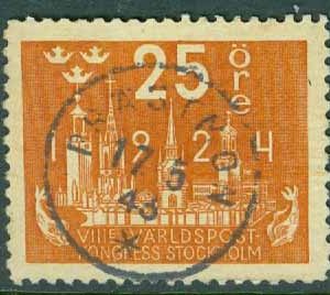 F  200 Världspostkongressen 25 öre. PRÄSTMON 17.5.43  (Y/Å)