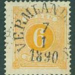 F L  14 Lösen 6 öre t. 13. VERMLANDS HEDÅS ?. 7.1 1890  (S/Vär)