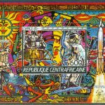 Centralafrika – M 1168 (BL 343 A) Rymdfart, Apollo 11, block **