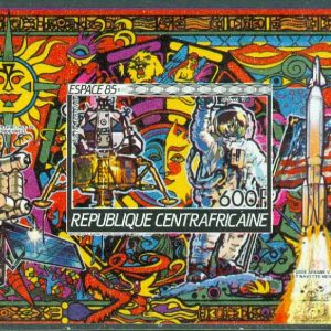 Centralafrika – M 1168 (BL 343 B) Rymdfart, Apollo 11, block **