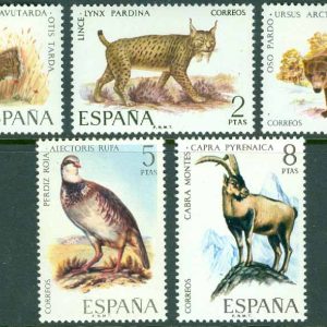 Spanien – M 1931-1935 Iberisk djurvärld, 5 kpl **
