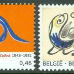 Belgien – M 3613-3614 Målningar av konstnärsgruppen COBRA, 2 kpl **