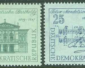 DDR – M  676-677  Felix Mendelssohn Bartholdy´s födelse 150 år, 2 kpl **
