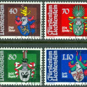 Liechtenstein – M  766-769 Vapen II, 4 kpl stpl