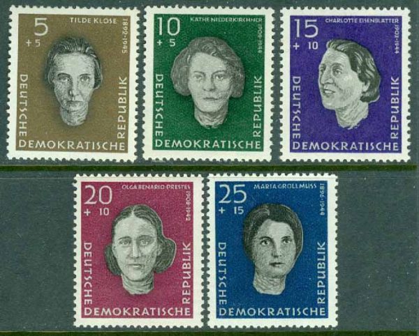 DDR - M  715-719 Ravensbrücks nationella minnesmärkes struktur, 5 kpl **
