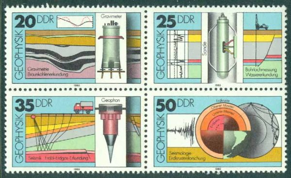 DDR - M 2557-2560 Geofysik, 4-block kpl **