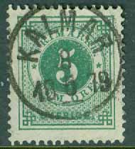 F   30 Ringtyp 5 öre t. 13 Prakt KALMAR 8.5 1879  (H/Sm)