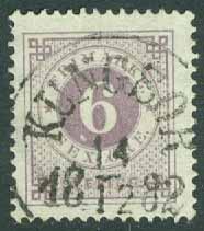 F   31 Ringtyp 6 öre t. 13 stpl KUNGSÖR 14.12 1882  (U/Söd)