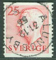 F  405A Gustaf VI Adolf 23 öre. Stpl ÅLUNDSBY 31.12.53  (AC/Vb) ktt