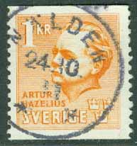 F  334 Hazelius 1 kr. NÄLDEN 24.10.41  (Z/J)