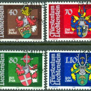 Liechtenstein – M  743-746 Vapen I, 4 kpl stpl