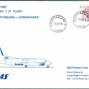 Norge – SAS first Fokker F 27 flight KRISTIANSAND – COPENHAGEN 17.12.84