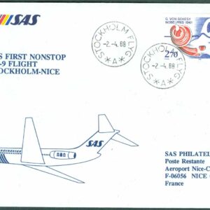 Sverige – SAS first nonstop DC-9 flight STOCKHOLM – NICE 2.4.88