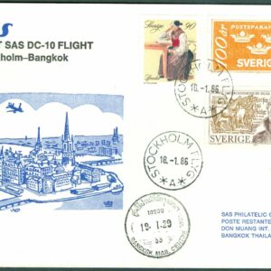 Sverige – SAS first SAS DC-10 flight STOCKHOLM – BANGKOK 18.1.86