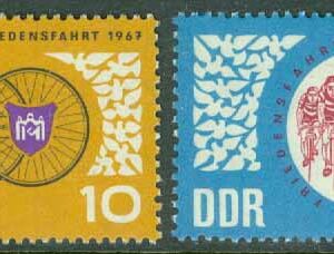 DDR – M 1278-1279 Int fredsloppet på cykel Warzawa-Berlin-Prag, 2 kpl **
