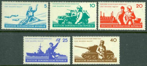 DDR - M  876-880 Nationella folkarmén 7 år, 5 kpl **