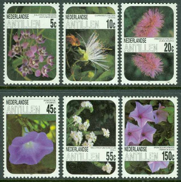 Nederländska Antillerna - M  569-574 Blommor, 6 kpl **
