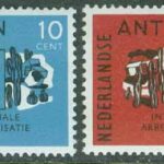 Nederländska Antillerna – M  208-209 Internationella arbetsorganisationen (ILO) 50 år, 2 kpl **