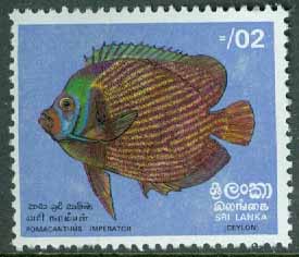 Sri Lanka – M  428 Fiskar; Nikobarkejsare, 0,02 R **