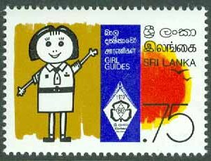 Sri Lanka – M  476 Flickscoutrörelsen 60 år, 1 kpl **