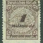 Deutsches Reich – M  325 A Siffertyp 1 Mrd M stpl