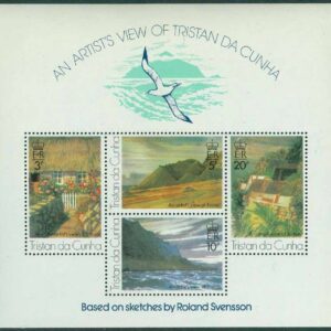 Tristan da Cunha – M  209-212 (BL 5) Konst av R Svensson – Landskap, block kpl **