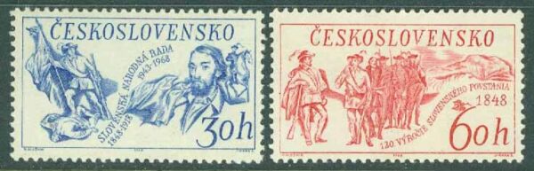 Tjeckoslovakien - M 1814-1815 20-årsdagen av det slovakiska upproret, 2 kpl **