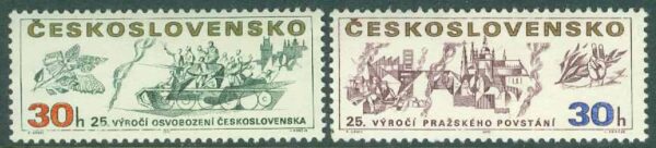 Tjeckoslovakien - M 1941-1942 25-årsdagen av Pragupproret och befrielsen, 2 kpl **