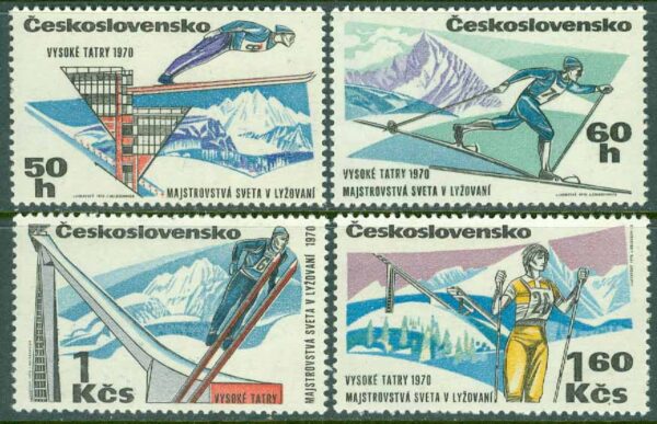 Tjeckoslovakien - M 1916-1919 VM på skidor i nordisk kombination, 4 kpl **
