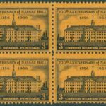 USA – M  705 Nassau Hall , Princeton-universitetet, 200 år, 4-block kpl **