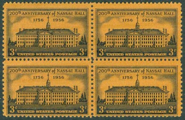 USA - M  705 Nassau Hall , Princeton-universitetet, 200 år, 4-block kpl **