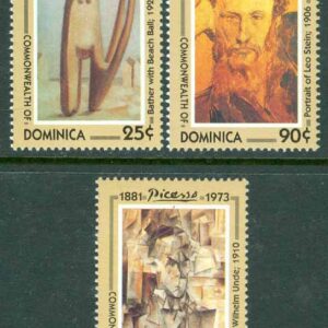 Dominica – M 1711-1713 Pablo Picasso död 20 år, 3 kpl **