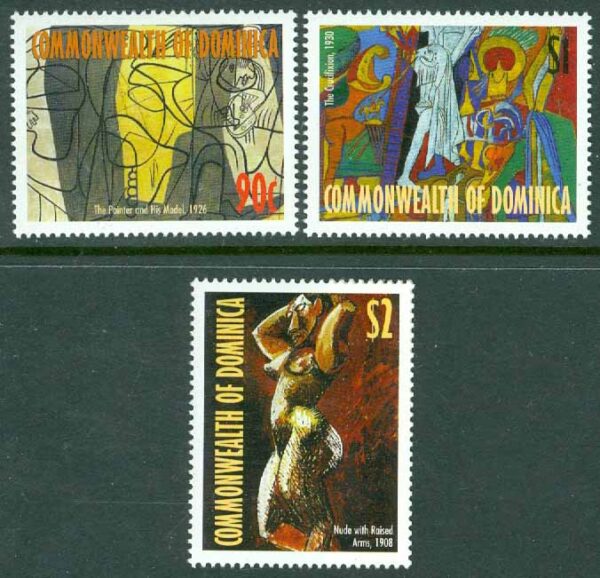 Dominica - M 2566-2568 Pablo Picasso död 25 år, 3 kpl **