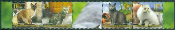 Bosnien-Hercegovina Serb. Rep – M  470-473  Katter, 5-strip kpl **