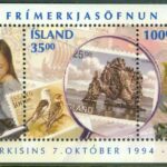 Island – F 847-849 (BL 20) Frimärkets Dag 1994. Miniatyrark kpl **
