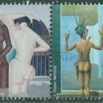 Lettland – M 1373-1374 Kaunas europeisk kulturhuvudstad 2022, målningar, par kpl stpl