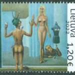 Litauen – M 1374 Kaunas, europeisk kulturhuvudstad 2022, målning, 1.20€ stpl