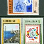 Gibraltar – M  364-366 Int. frimärksutställning AMPHILEX 77, Amsterdam, 3 kpl **