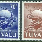Tuvalu – M  152-153 Tuvalu upptaget som medlem i UPU, 2 kpl **