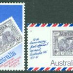Australien – M  745-746 Postflyg Australien – Storbritannien 50 år, 2 kpl **