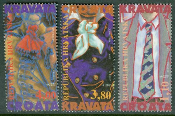 Kroatien - M  306-308 I Slipsens - Kravattens historia, 3 kpl **