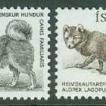 Island – F  587-588 Djur. Islandshund och polarräv, 2 kpl **