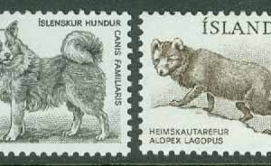 Island – F  587-588 Djur. Islandshund och polarräv, 2 kpl **