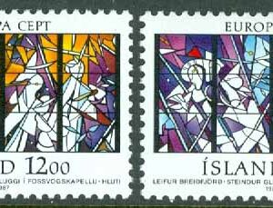 Island – F  702-703 Europa 1987 – Modern konst i arkitekturen, 2 kpl **
