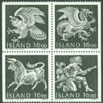 Island – F  721-724 Landvättarna i Islands vapen, 4 ol **