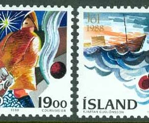 Island – F  732-733 Julfrimärken 1988, 2 kpl **