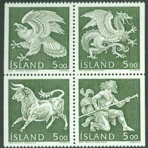 Island – F  753-756 Landvättarna i Islands vapen, 4 ol **