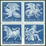 Island – F  757-760 Landvättarna i Islands vapen, 4 ol **