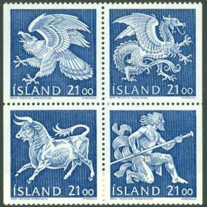 Island – F  757-760 Landvättarna i Islands vapen, 4 ol **