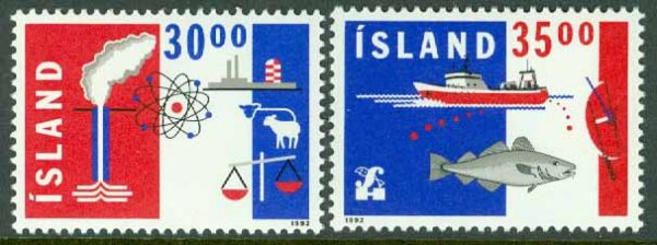 Island - F  801-802 Export och utrikeshandel, 2 kpl **